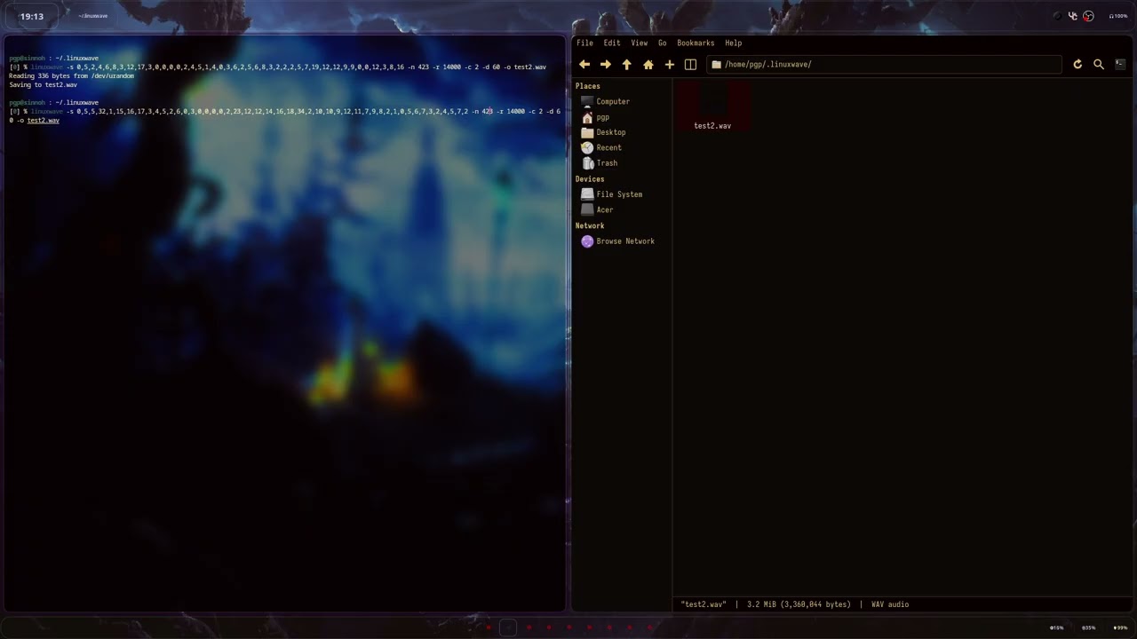 playing around with linuxwave