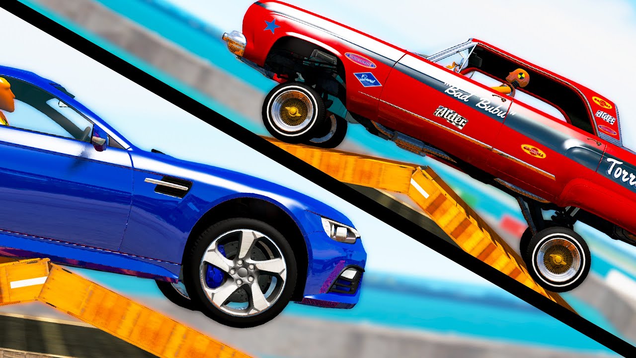 Hydraulic Lowrider against Normal Car - Beamng drive