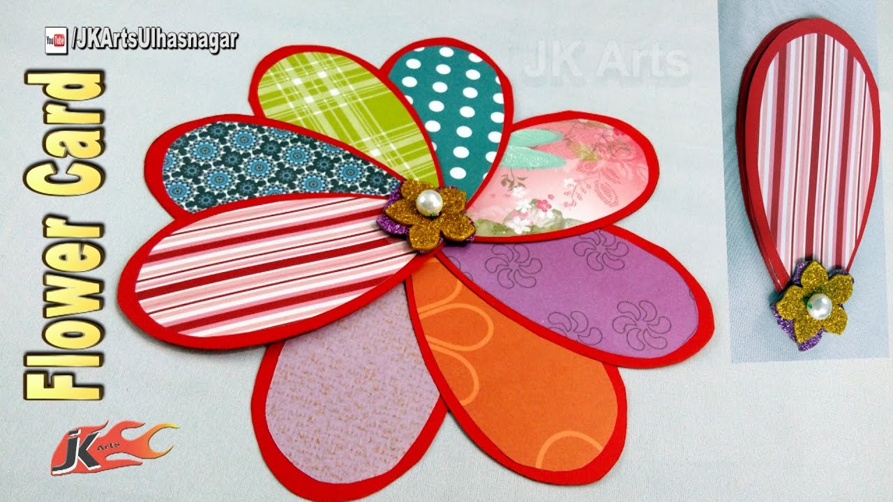 DIY Flower Card Tutorial | Card for scrapbook | JK Arts 1204