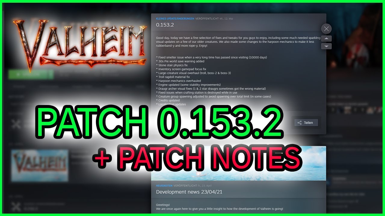 Valheim Patch Notes | Patch 0.153.2 [GER] | Valheim News