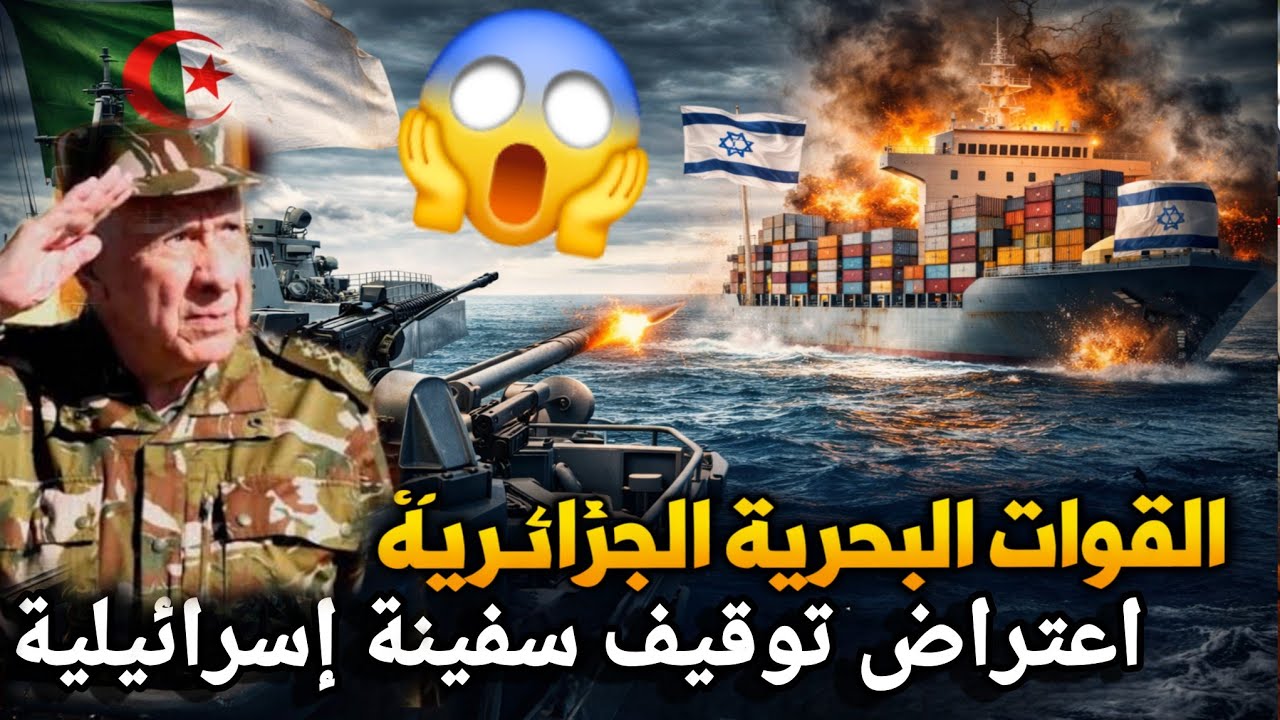 البحرية الجزائرية تعترض سفينة إسرائيلية في المتوسط ذاهبة الى المرو د تخلطت الجيش الجزائري علم عليهم 