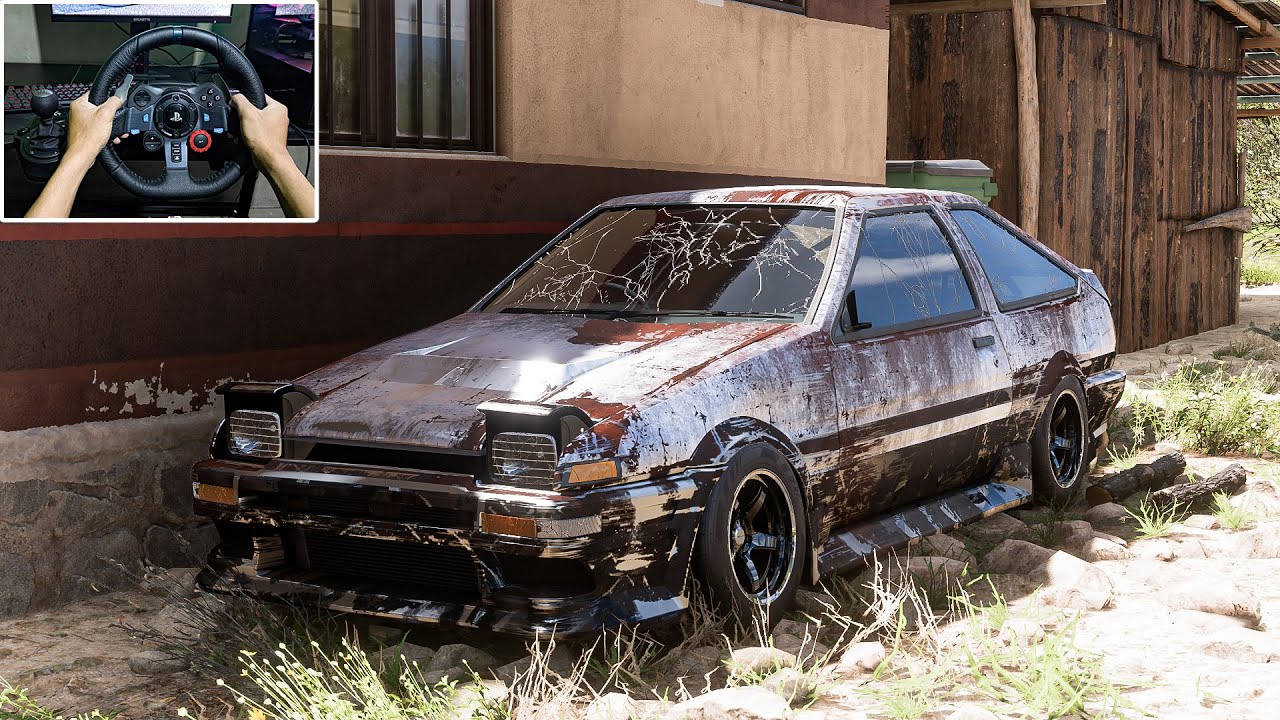 Rebuilding Toyota AE86 Sprinter Trueno Forza Horizon 5 Logitech G29 Stering Wheel Gameplay