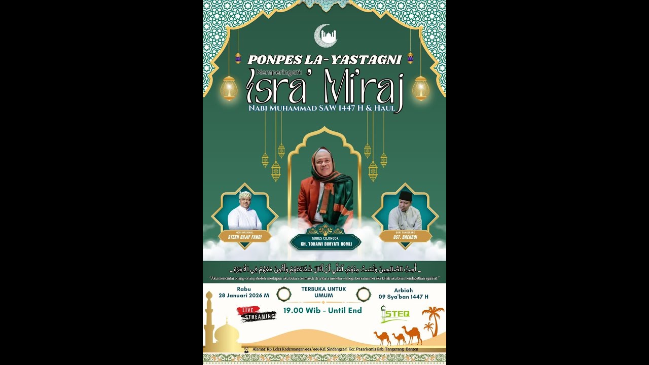 🔴 LIVE ISRA MI'RAJ NABI MUHAMMAD SAW PONPES LA-YASTAGNI & HAUL KP. LELES || RABU, 28 JANUARI 2026