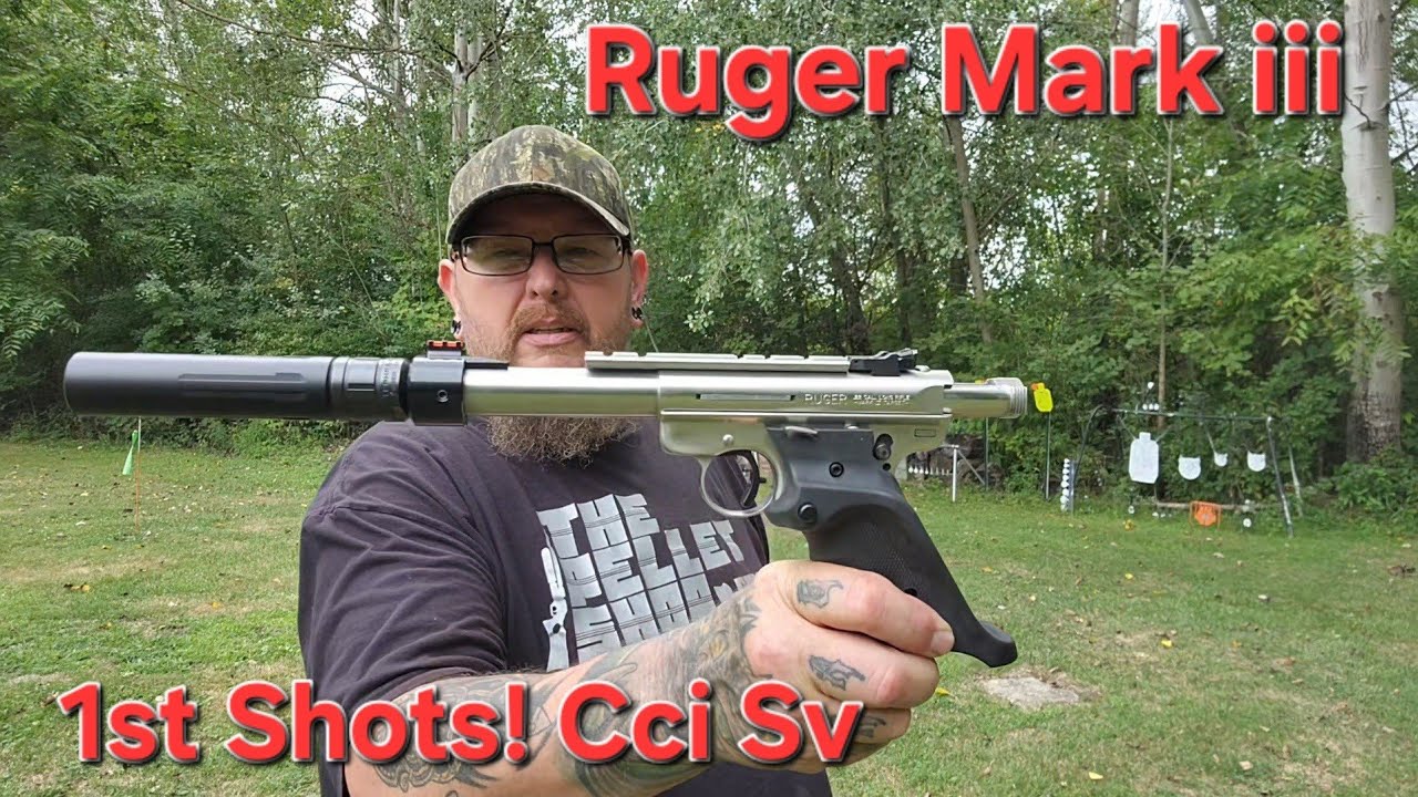 1st shots with Ruger Mark iii , Cci standard velocity on steel targets!