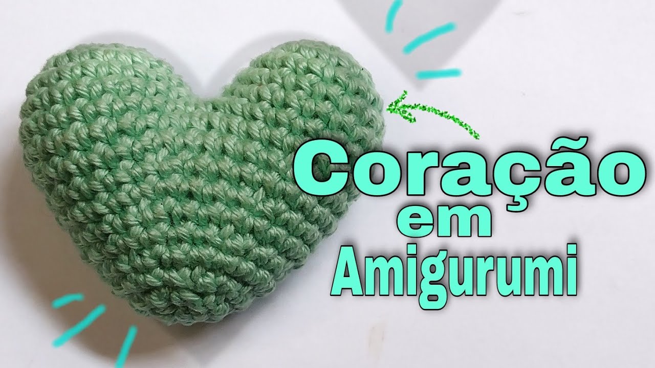 Coração em amigurumi