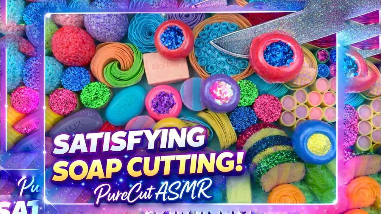  |Colorful Glitter Soaps | PureCut ASMR #SoapCutting   #OddlySatisfying  #Relaxing #NoTalking