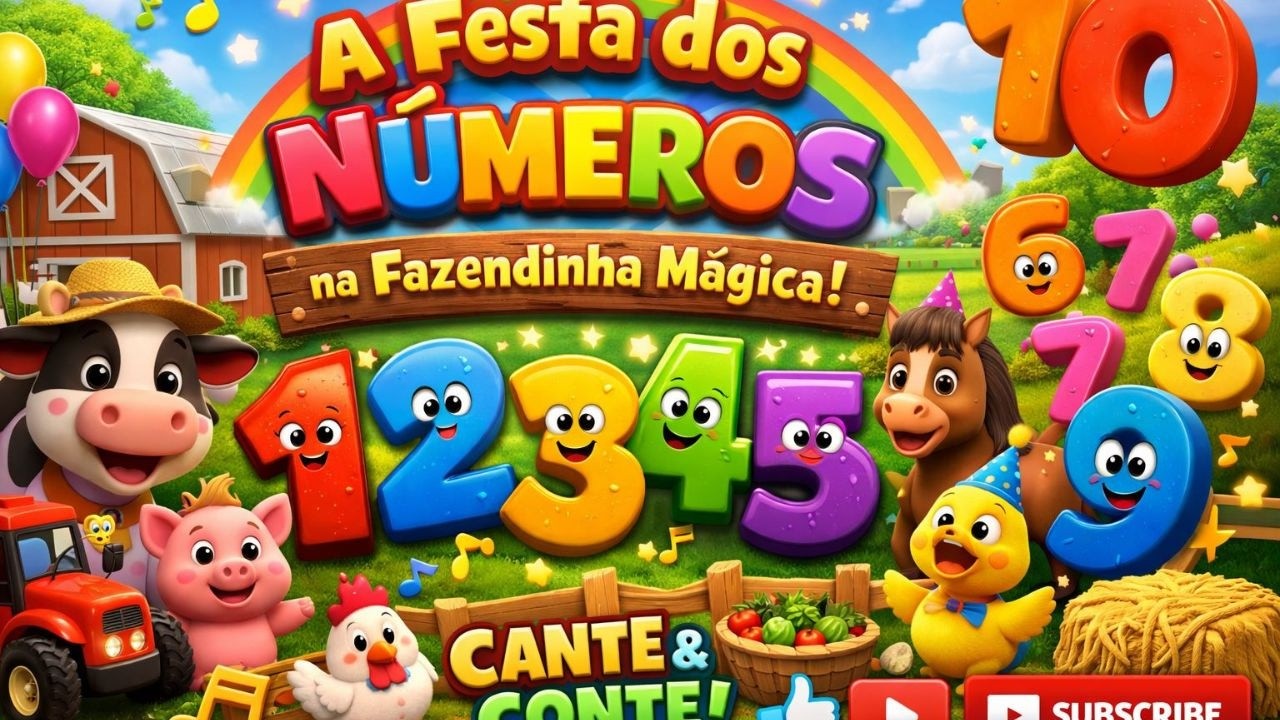 🎵🐮 “A Festa dos Números na Fazendinha Mágica! 🌈🚜 Aprenda Cantando com os Bichinhos!” 🐔✨