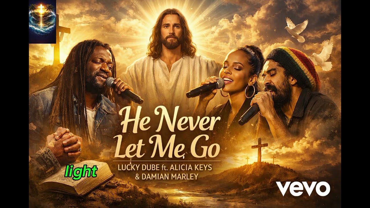 He never let me go _Lucky Dube ft Alicia key with Damian Marley (Official gospel reggae lyric)