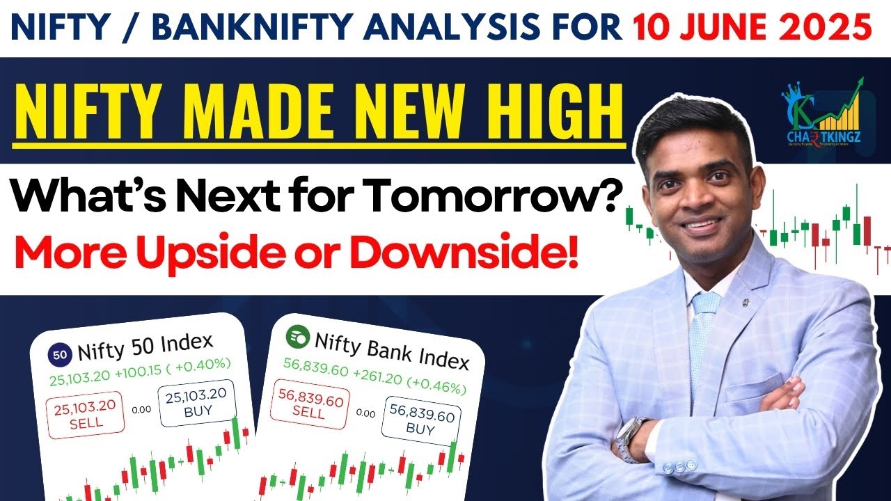 Nifty Prediction for Tomorrow 10 June 2025 | New High Made – More Upside or Reversal Ahead?