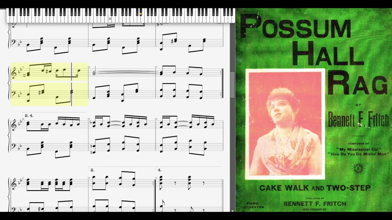 Possum Hall Rag by Bennett Fritch (1899, Ragtime piano)