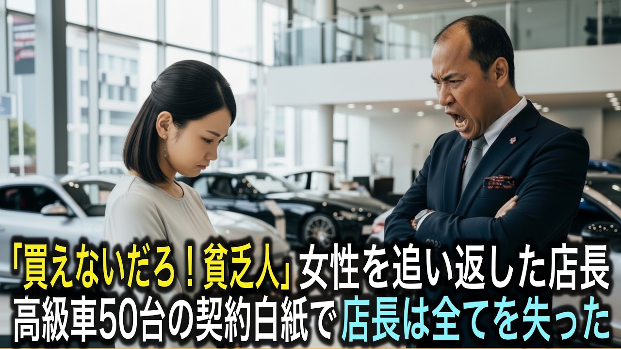 高級車デーラーで「買えないだろ！帰れ」と女性を追い返した店長。翌日、店長は全てを失うことに...