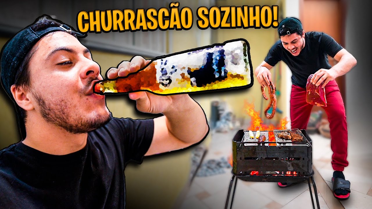 FIZ UM CHURRASCÃO SOZINHO, PRA VER SE É TÃO RUIM ASSIM