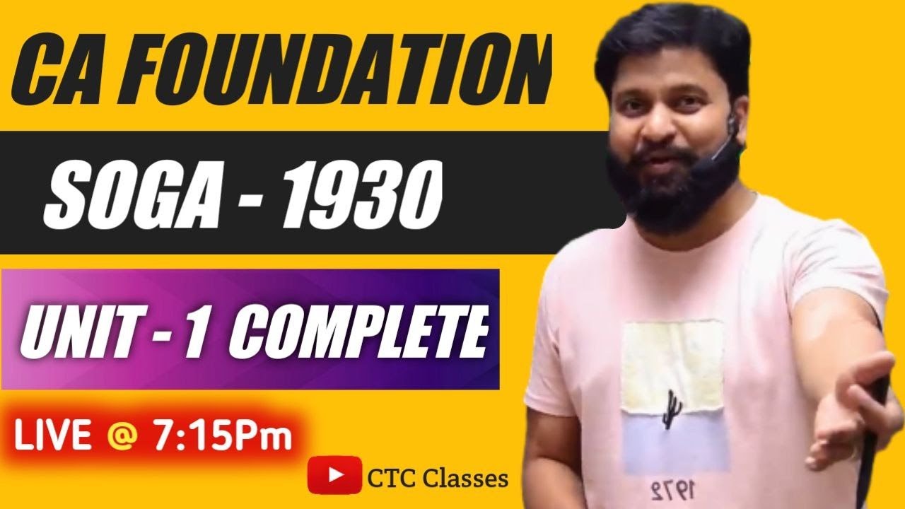 Sale of Goods Act 1930 Unit 1 CA Foundation June 2022 Exam