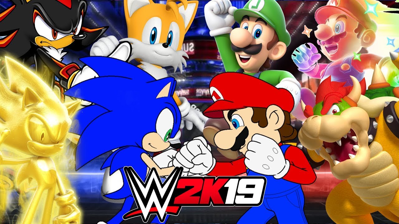 SONIC AND MARIO ROYAL RUMBLE | WWE 2K19
