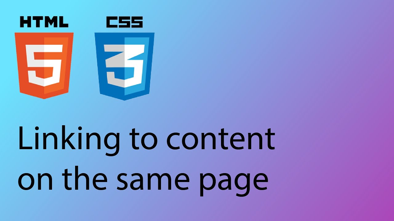 HTML & CSS 2020 Tutorial 27 - Linking to content on the same page