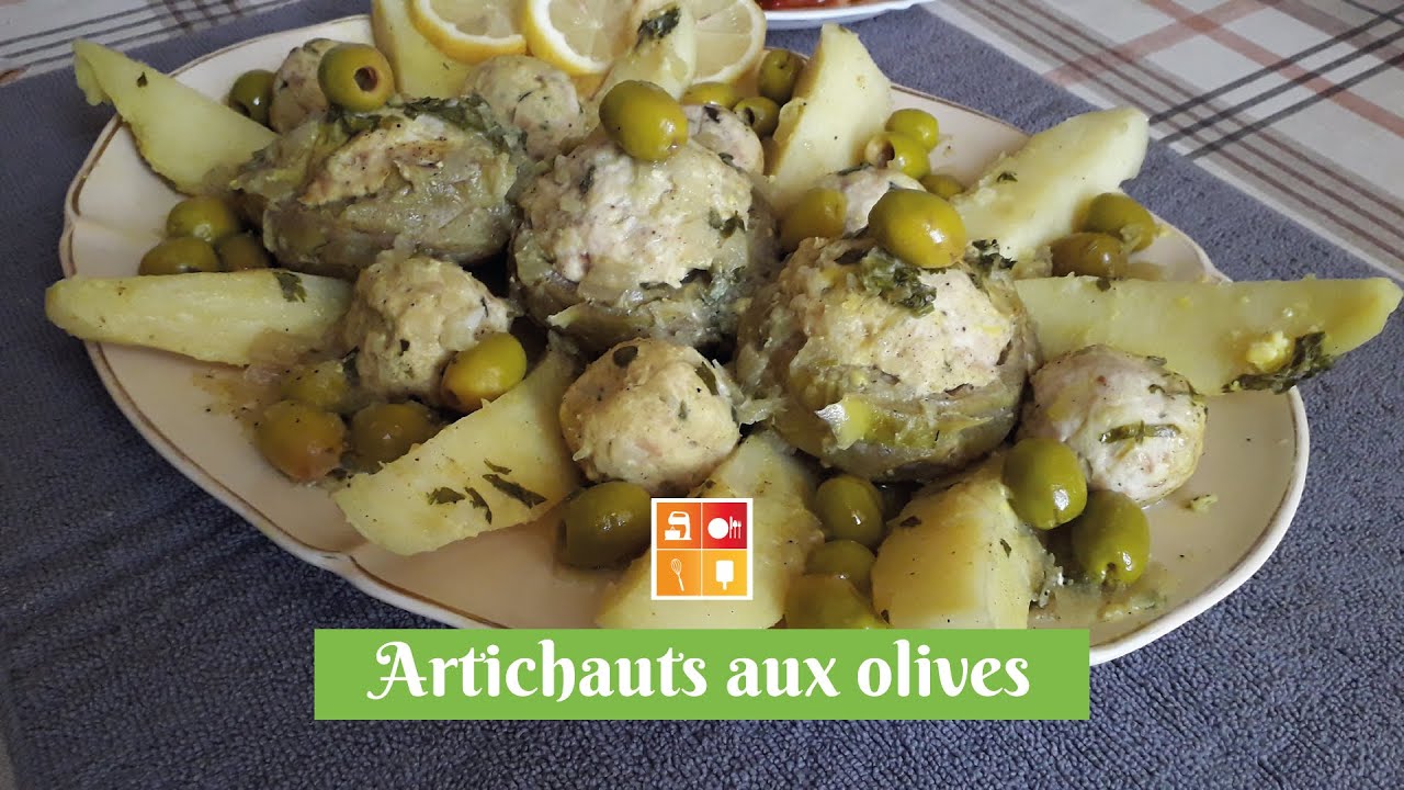 Artichauts aux olives - طبق رمضاني شهي خفيف او اقتصادي قرنون بالزيتون