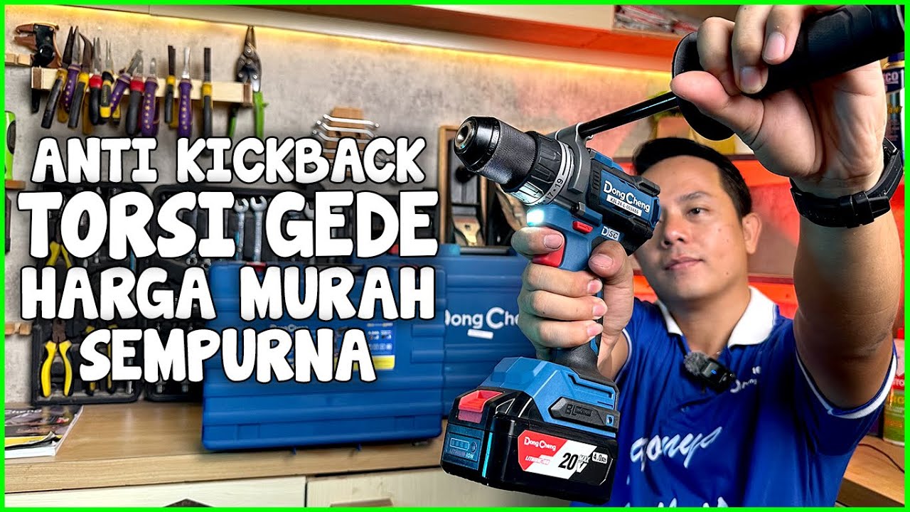 TERBARU !! Cordless Brushless Hammer Drill DONGCHENG DCJZ20160i - Tenaga Super Gede + Anti Kickback