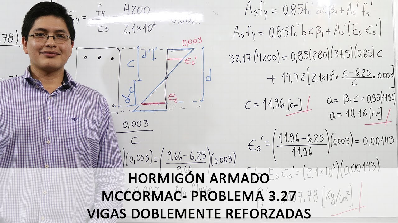 PROBLEMA 3.27 MCCORMAC - VIGAS DOBLEMENTE REFORZADAS