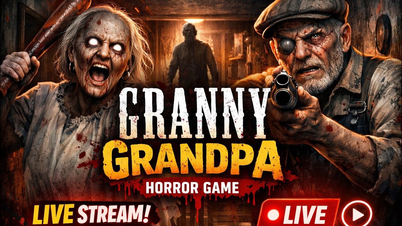 Live stream horror game 💪 Granny grandpa House escape 🫵