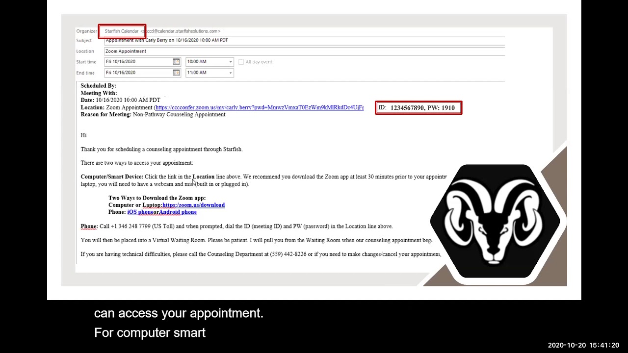 How to Access Your Zoom Appointment Video
