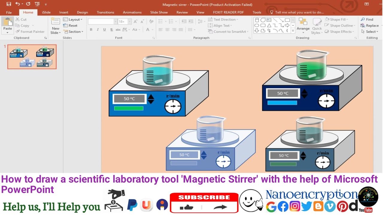 How to draw a scientific laboratory tool 'Magnetic Stirrer' with the help of Microsoft PowerPoint
