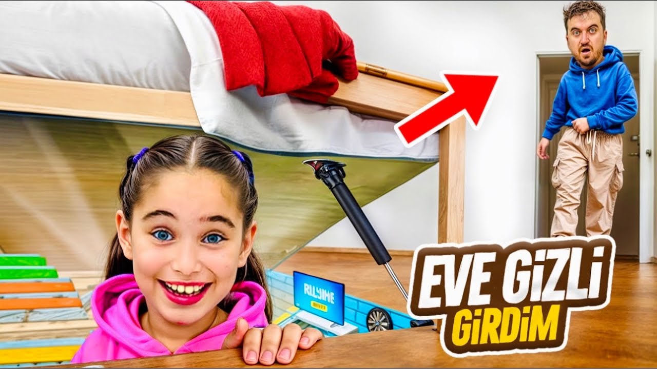 EVİMİZE GİZLİ GİRDİM !! ELİF SİNEM GİZLİ GEZİYOR ANNESİNİ BABASINI KORKUTTU !!