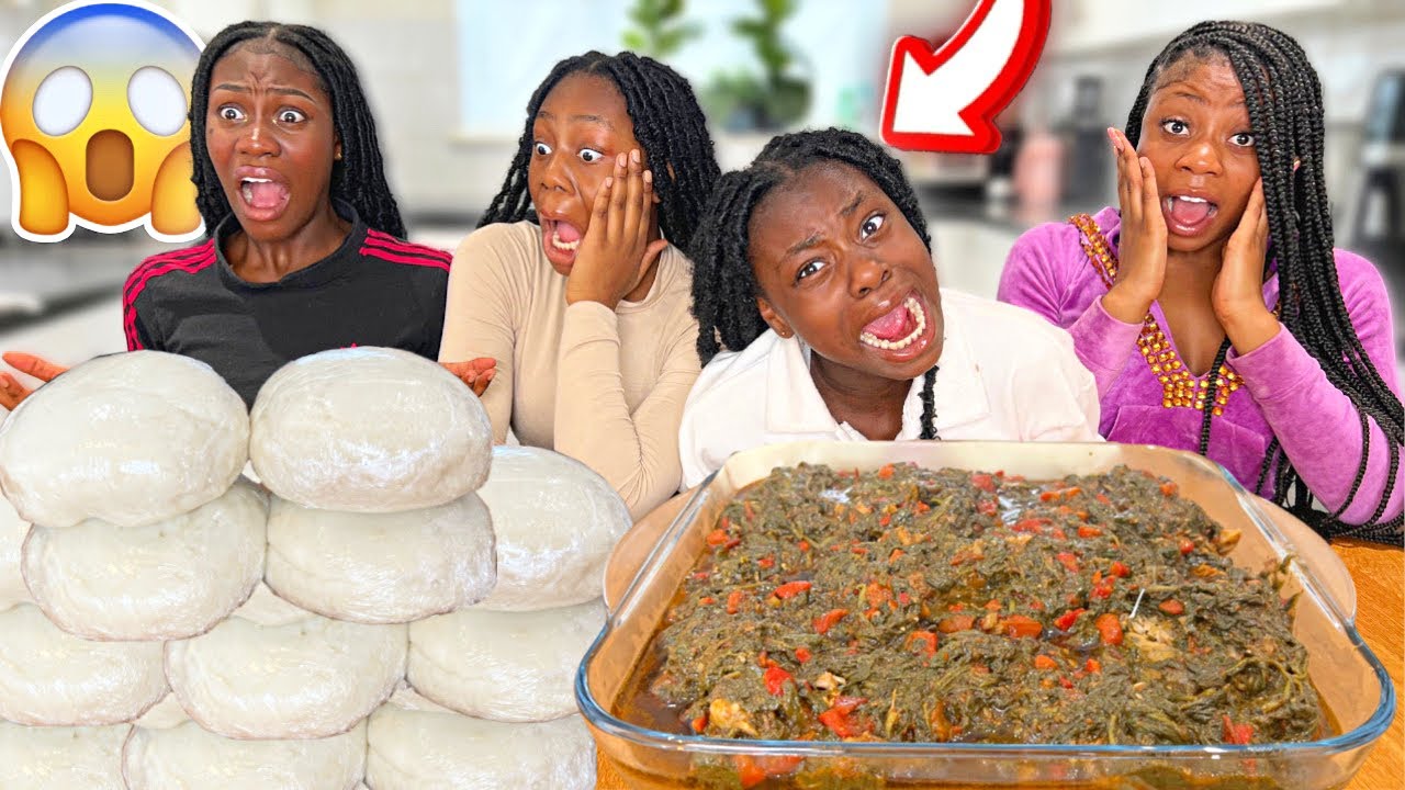 BIG BITES CHALLENGE | FUFU AND EFO RIRO SOUP WITH FISH | AFRICAN FOOD