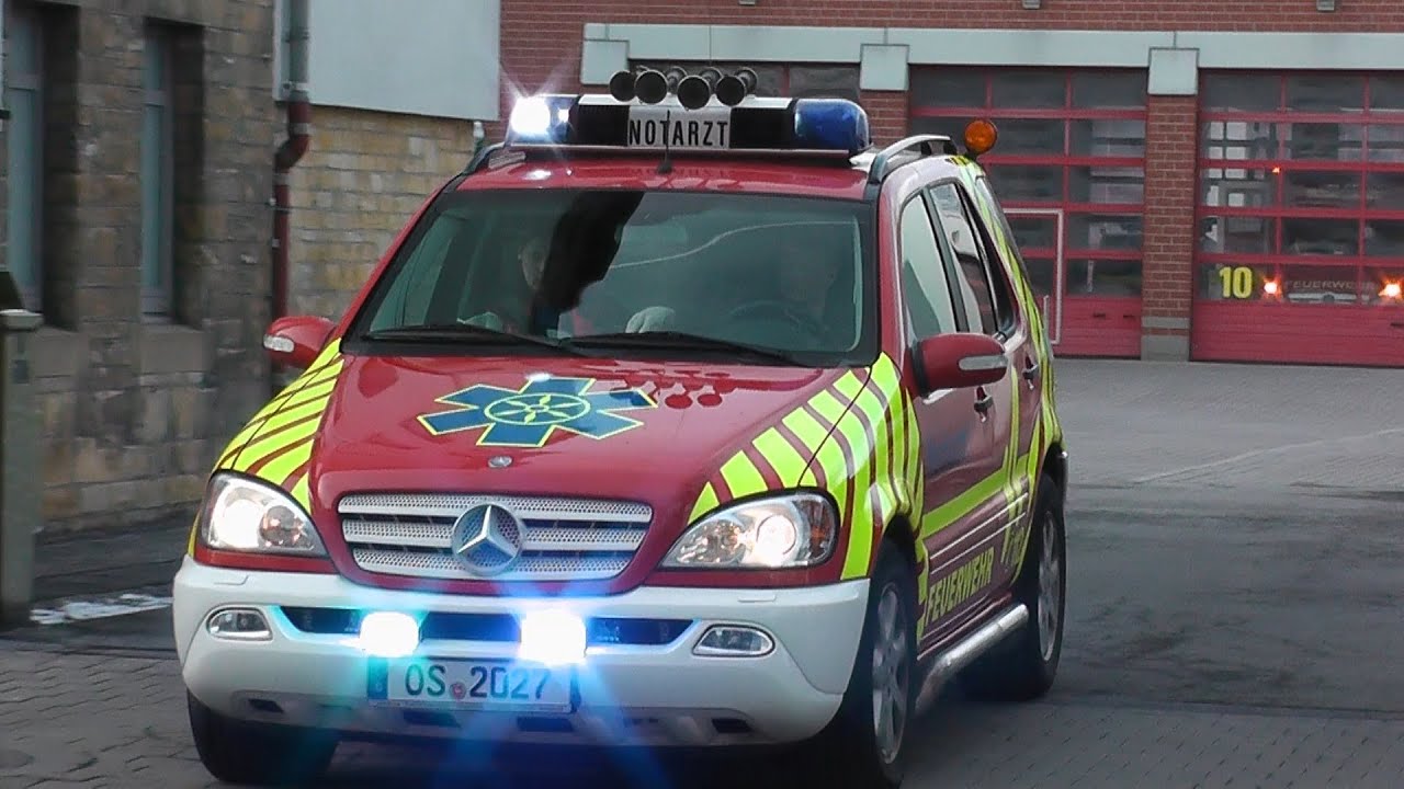 Reserve-NEF BF Osnabrück + Funkalarm RTW Rettungsdienst Osnabrück (HD)