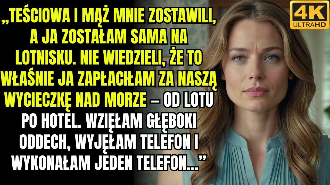 Moja teściowa i mój mąż zostawili mnie samą na lotnisku, kiedy lecieliśmy na wakacje  Wtedy