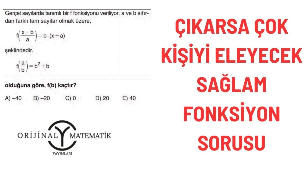 Çıkarsa Çok Kişiyi Eleyecek Zor Fonksiyon Sorusu #yks #fonksiyonlar #aytmatematik