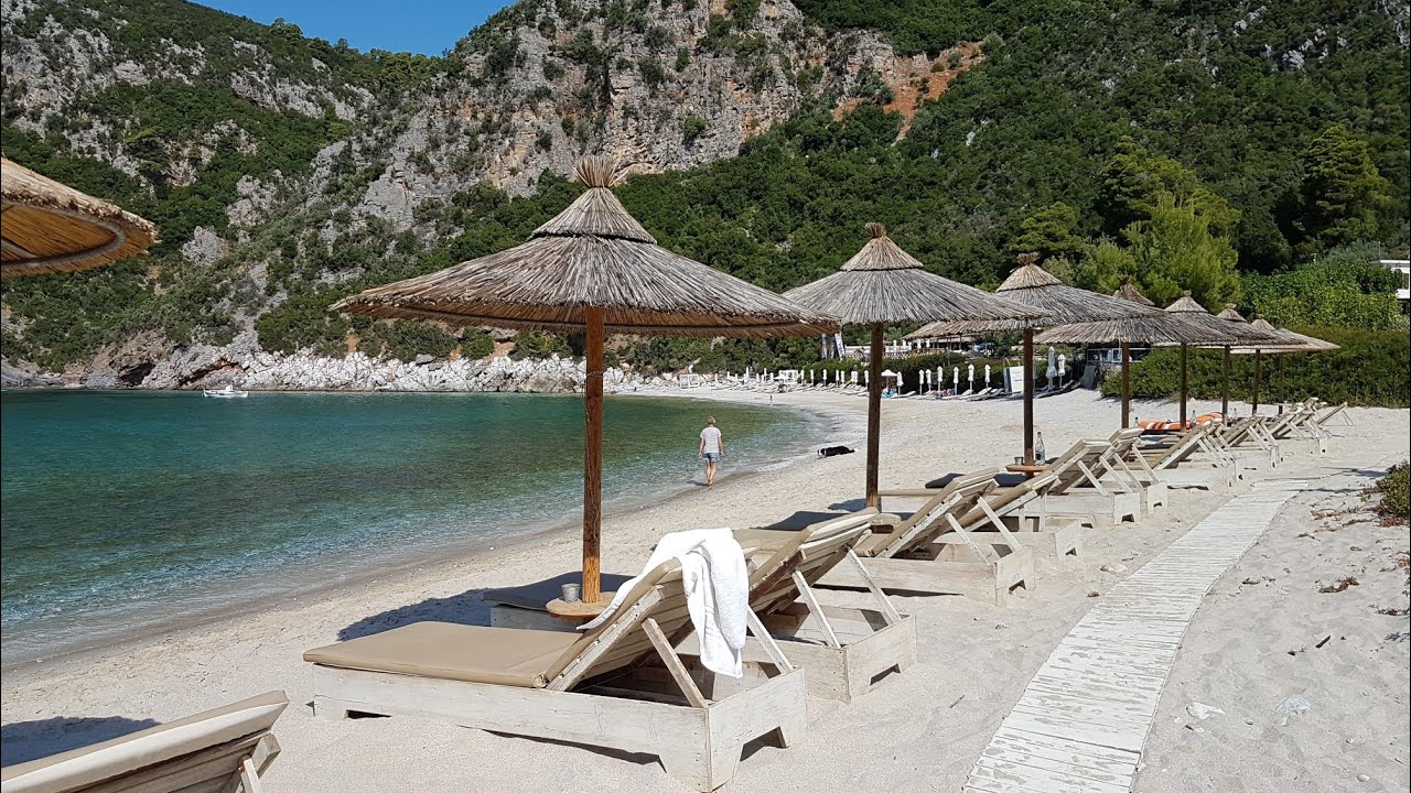 Остров Скопелос. Пляж Лимнонари (Limnonari). Greece.  Греция. Пляжный отдых. Таверна. Часть 5.