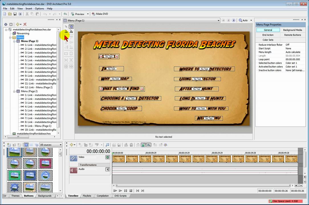 Creating buttons and backgrounds in DVD Architect - Sony Vegas & Sony Movie Studio