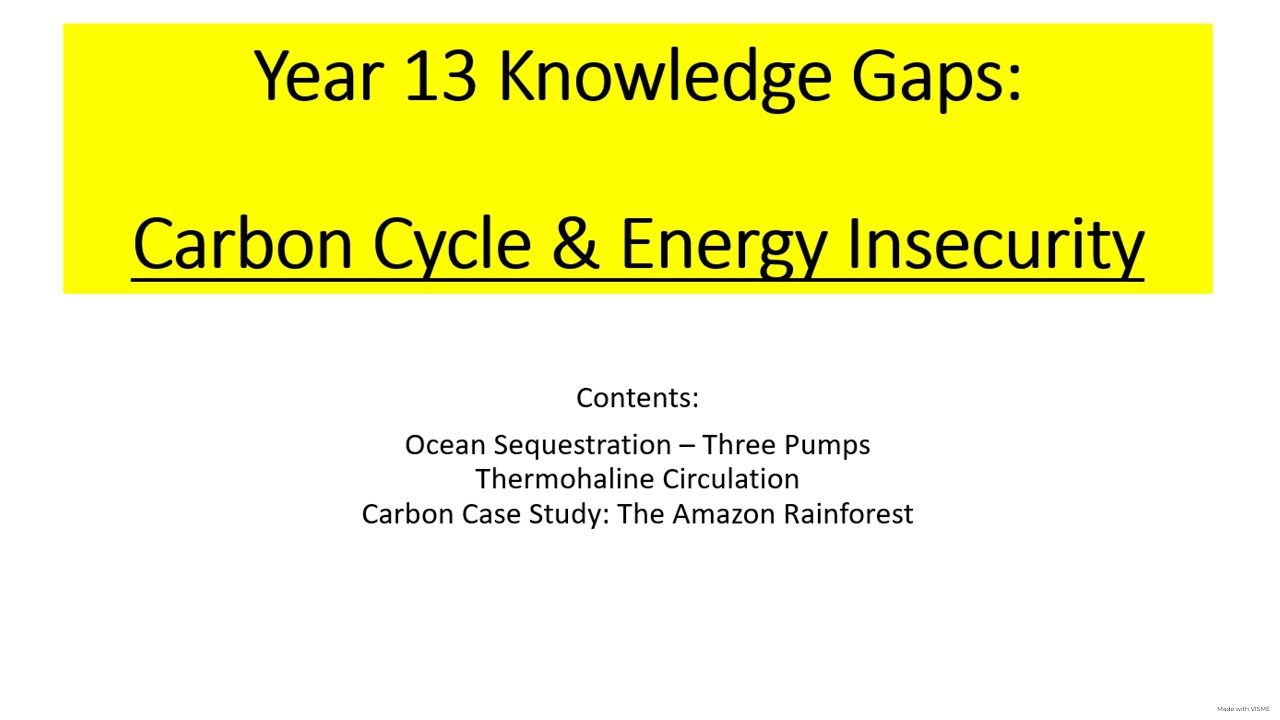 Y13 Knowledge Gaps - The Carbon Cycle and Energy Security