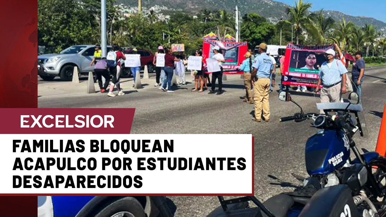 Bloqueos en Acapulco por la desaparición de tres estudiantes en Playa Mimosa