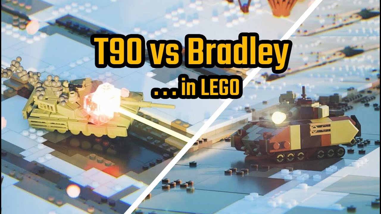 T-90 vs Bradley, Ukraine War Recreated with Lego Micro Tanks