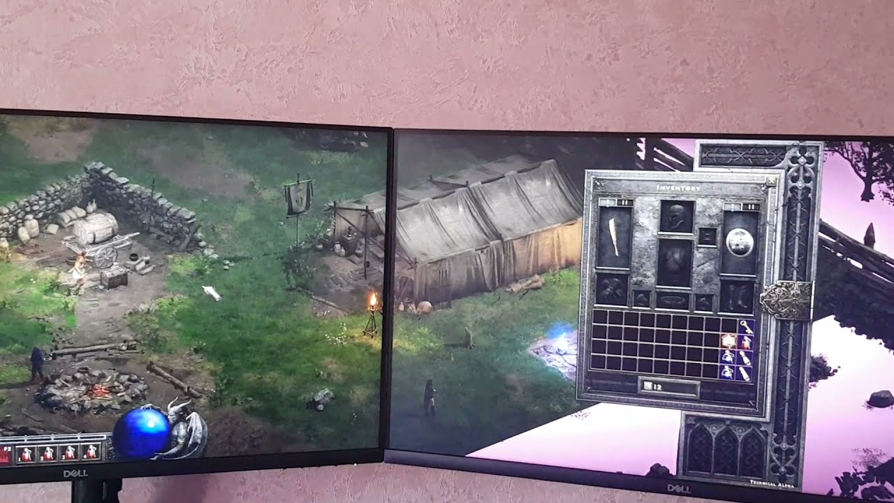 Diablo 2 Resurrected Alpha Triple Monitor Gameplay
