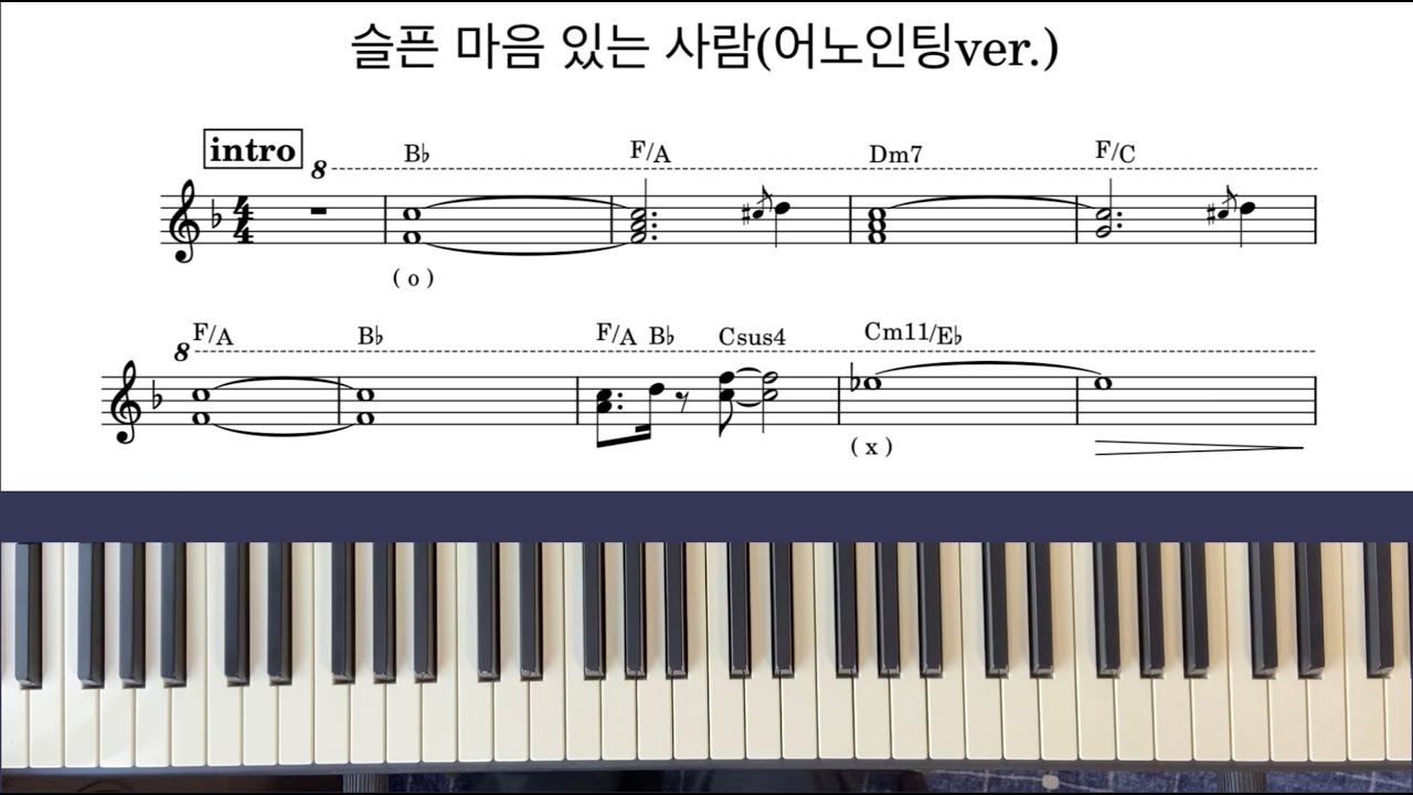 슬픈마음있는 사람(어노인팅ver.)/세컨반주/organ