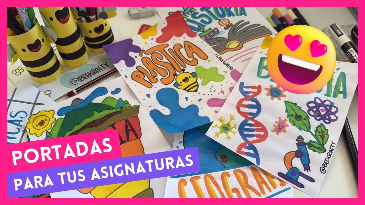 💡IDEAS de PORTADAS fáciles y rápidas para tus ASIGNATURAS 📚de tu Cole