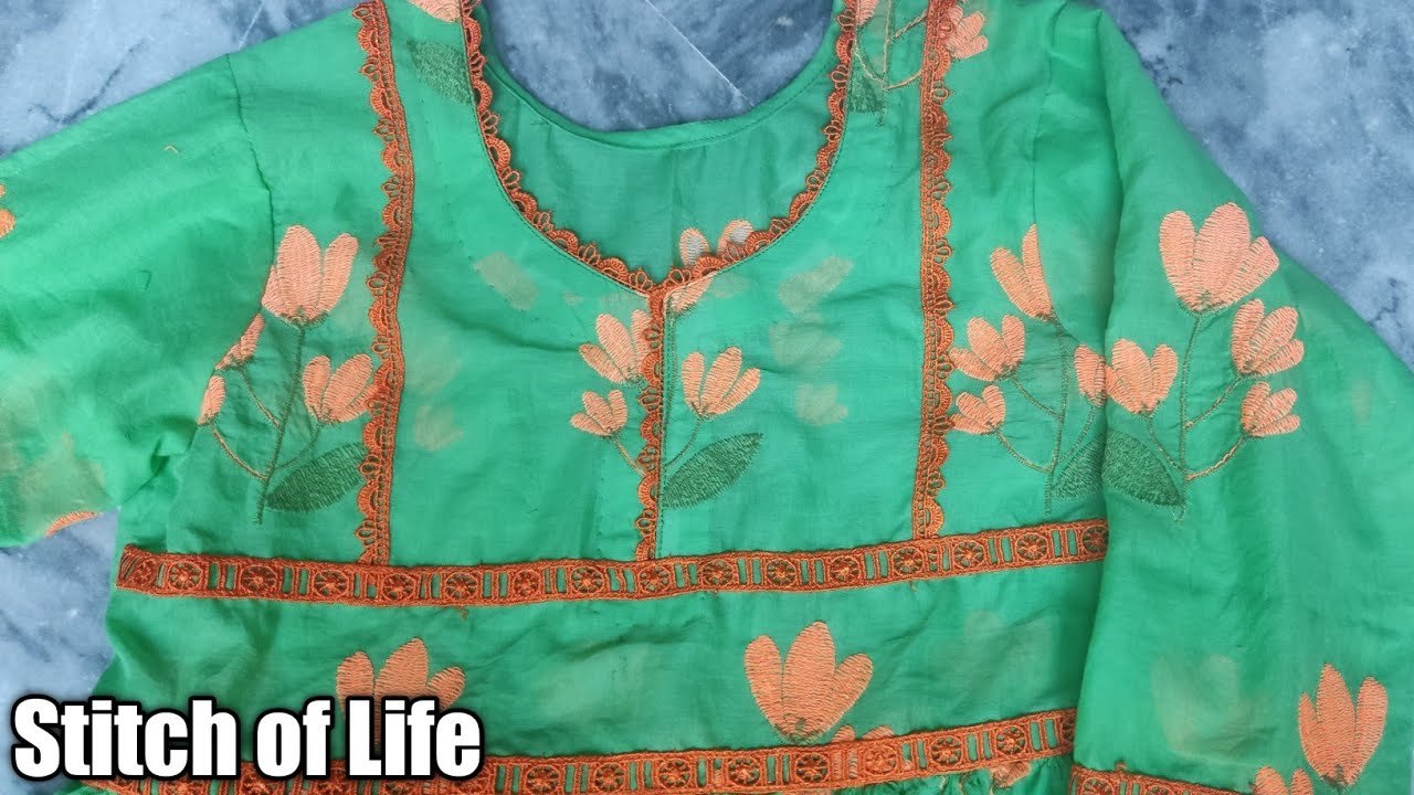 Very Beautiful Kurti Front Design|| Trendy Kurti Design With Lace Cutting and Stitching