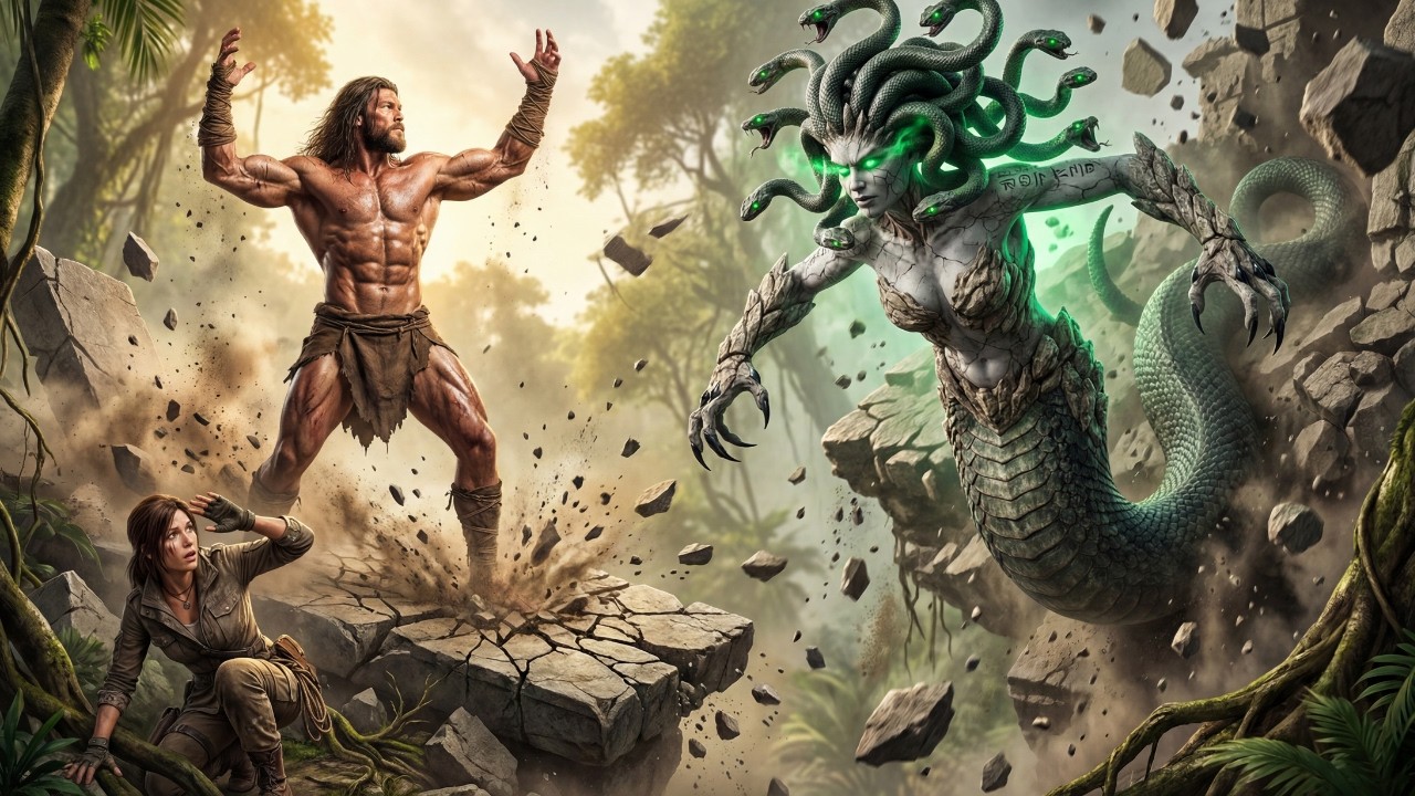 Life Million Years Ago | TARZAN vs MEDUSA — One Man Beneath a Falling God