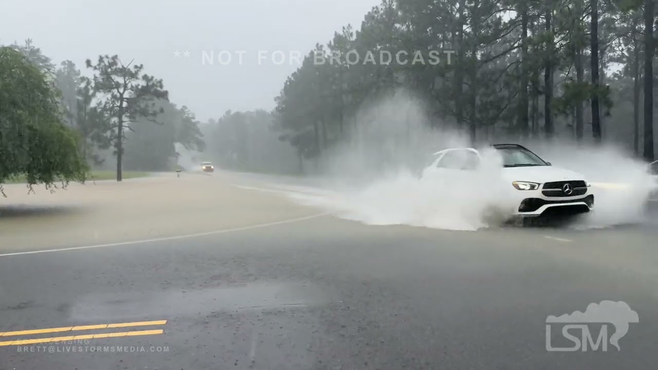 07-06-2025 Aberdeen, NC  - Streets Flooded by Tropical Depression Chantal