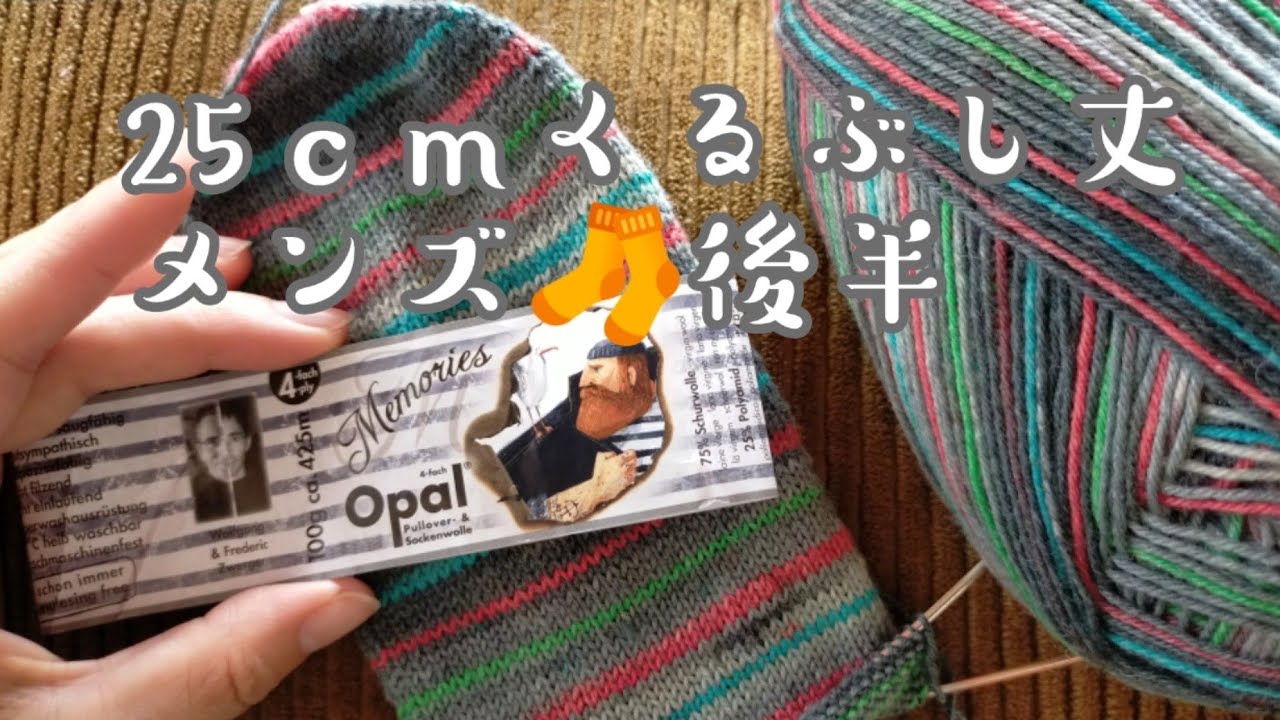【25cmメンズ🧦】後半、フランス式、踵から