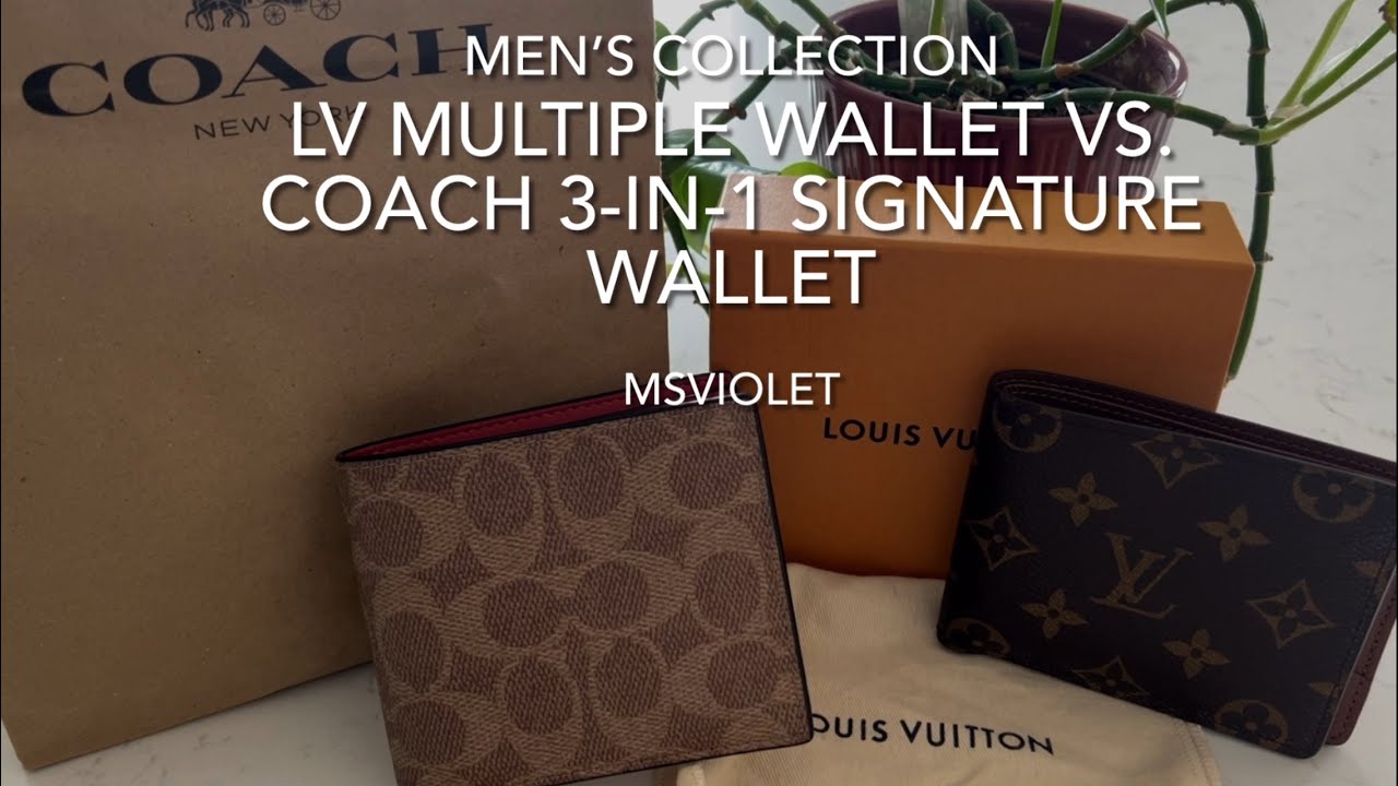 Comparison: LV Multiple Wallet Monogram vs. Coach 3 in 1 Men’s Wallet: What fits?