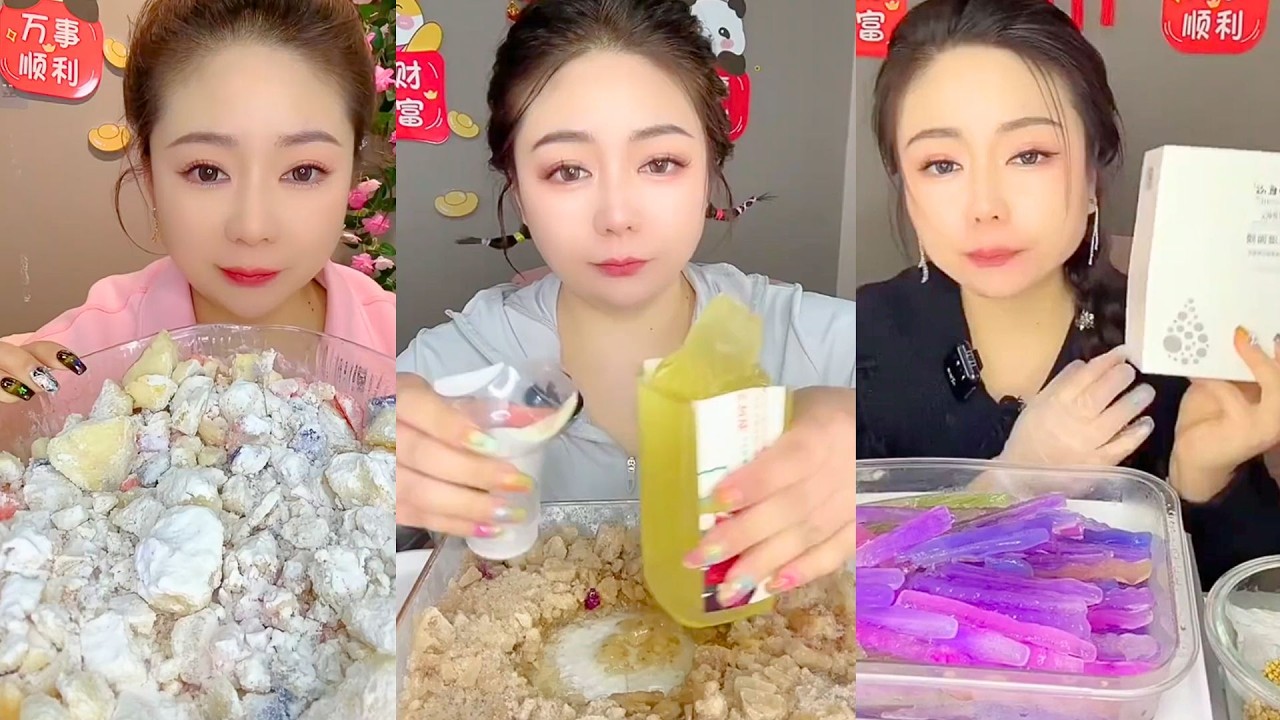 Crystal Jelly Desserts and Frozen Candy ASMR