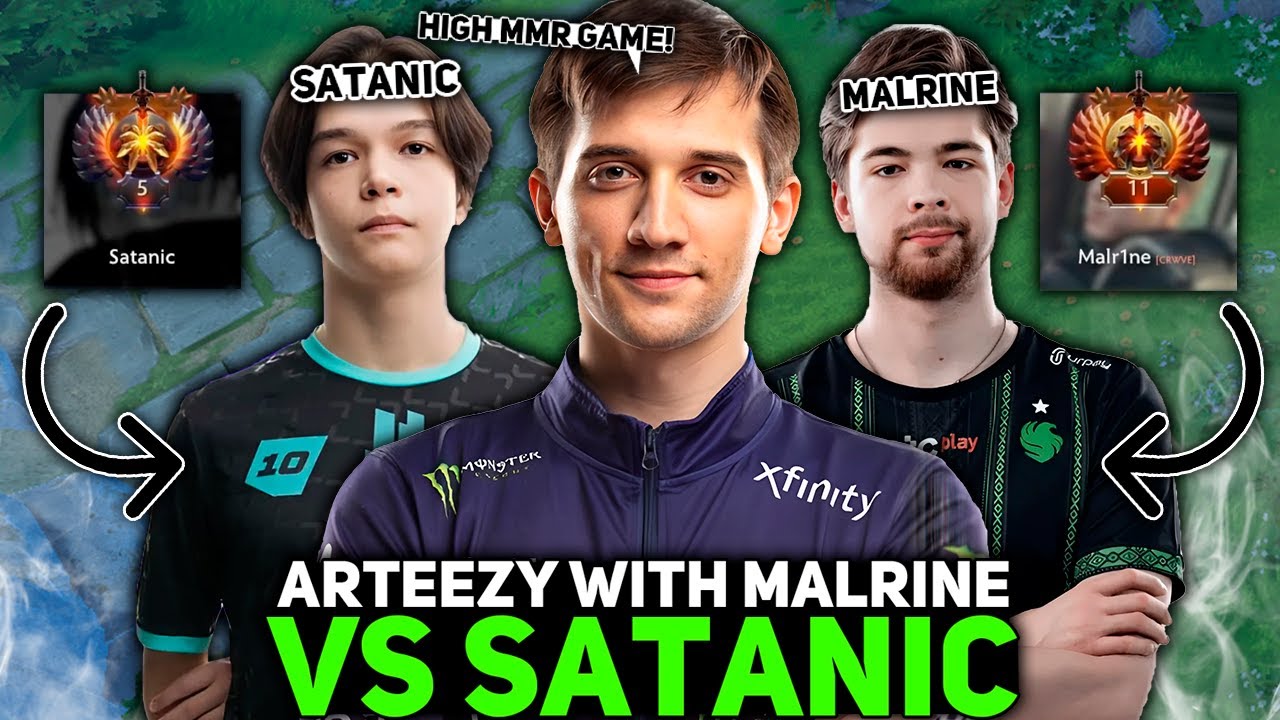 TOP 11 Malrine vs TOP 5 Satanic! Arteezy on GYROCOPTER with Malrine in Team!