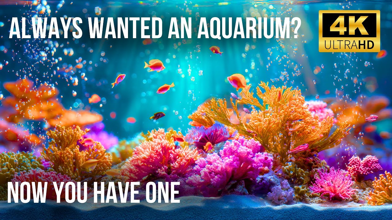 🧘&zwj;♂️ Cozy Aquarium for 12 Hours | Flowing Water & Graceful Fish in 4K
