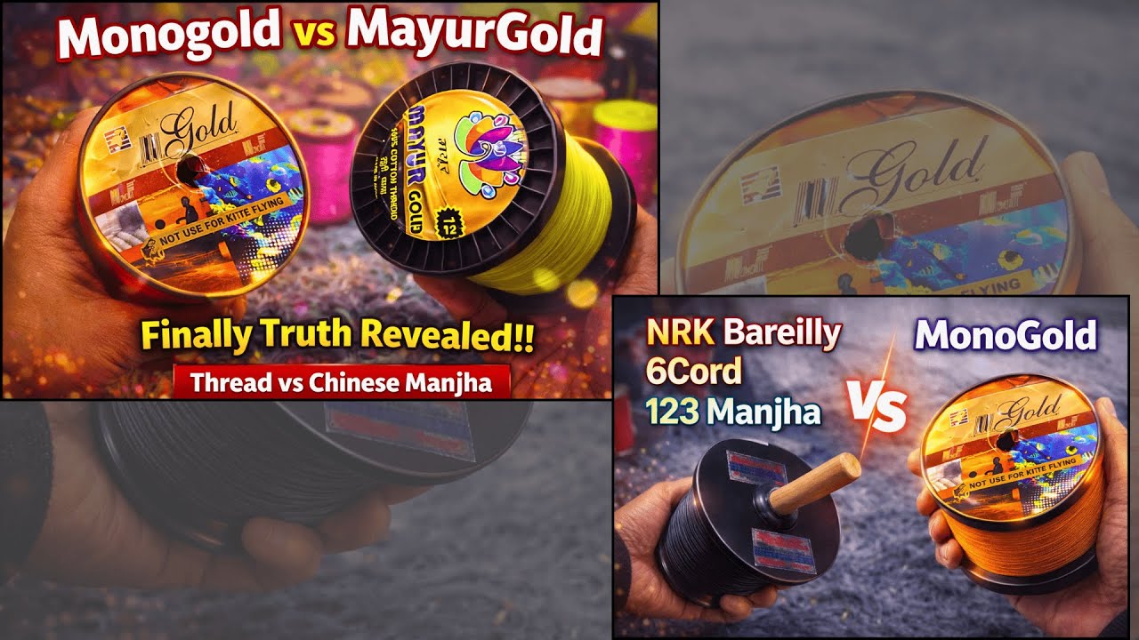 MonoGold vs Mayur Gold Manjha Testing | Chinese vs Indian Thread | RKM Bareilly Test 🪁🔥#manjha #kite
