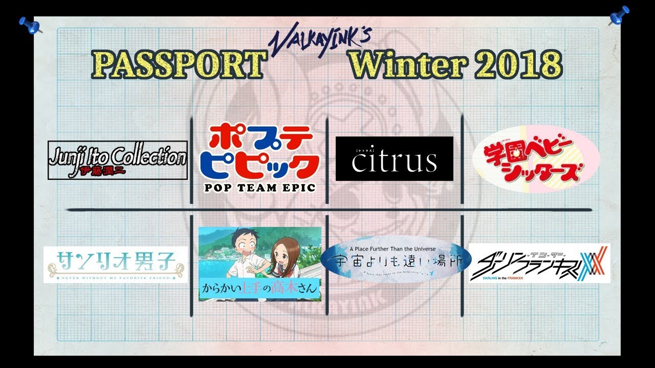 Valkayink's Passport to Winter 2018 Anime