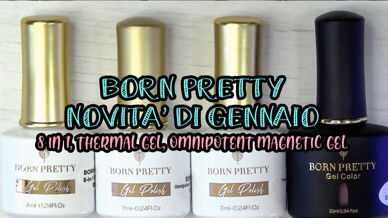 NUOVI SEMIPERMANENTI BORN PRETTY | 8 in 1, Thermal nail gel, Omnipotent cat magnetic gel