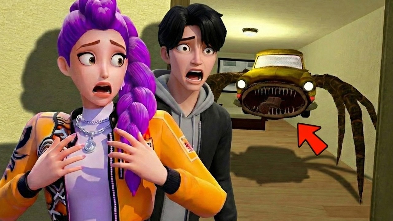 Car Eater Hurt Rumi and Jinu From K-POP HUNTERS in Garry's Mod